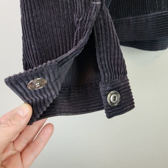 J. Jill Corduroy Jacket Snap Buttons Black L - Picture 6 of 14